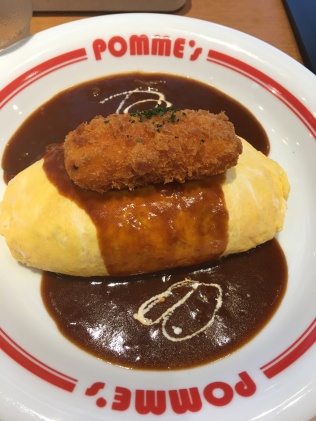 This omurice from the station was tasty. I burned my mouth pretty bad from the crab thing on top though, and my mouth was killing me for days afterwards